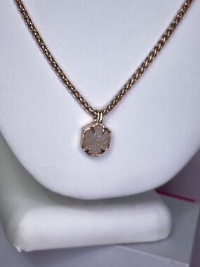 Kendra Scott Rose Gold Druzy Pendant Necklace - Elegant Women’s Jewelry